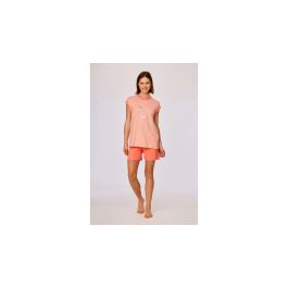 Pyjama femme Short Woody Stripes Elephant - Peach Orange